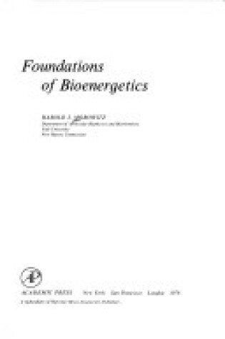 Cover of Foundations of Bioenergetics