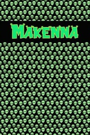 Cover of 120 Page Handwriting Practice Book with Green Alien Cover Makenna