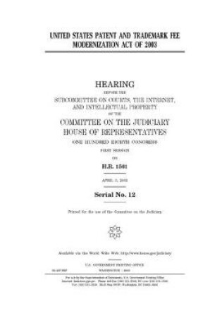 Cover of United States Patent and Trademark Fee Modernization Act of 2003