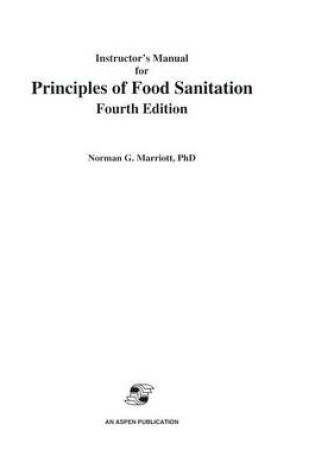 Cover of Instructor's Manual for Principles of Food Sanitation