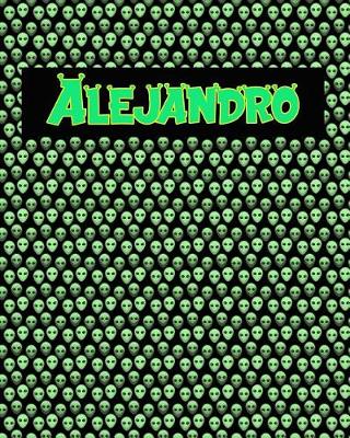 Book cover for 120 Page Handwriting Practice Book with Green Alien Cover Alejandro