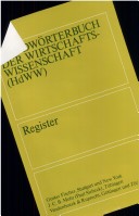 Book cover for Handworterbuch Der Wirtschaftswissenschaft (Hdww)