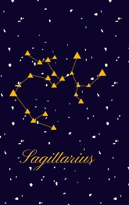 Cover of Elegant Star Studded Dark Blue Sagittarius Birthday Notebook/Journal