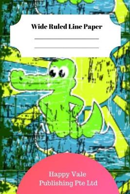 Book cover for Cute Retro Alligator Theme Wide Ruled Line Paper