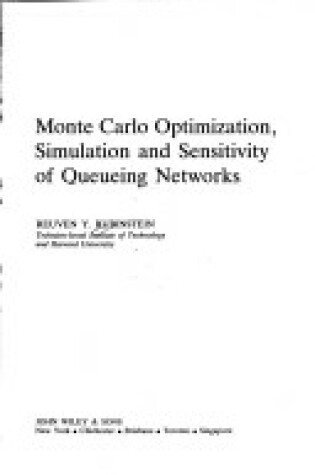 Cover of Monte Carlo Optimization, Simulation and Sensitivity of Queueing Networks