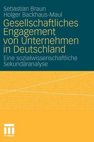 Cover of Gesellschaftliches Engagement Von Unternehmen in Deutschland