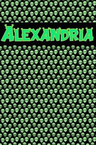 Cover of 120 Page Handwriting Practice Book with Green Alien Cover Alexandria