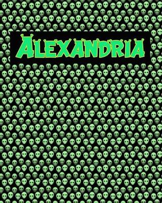 Book cover for 120 Page Handwriting Practice Book with Green Alien Cover Alexandria