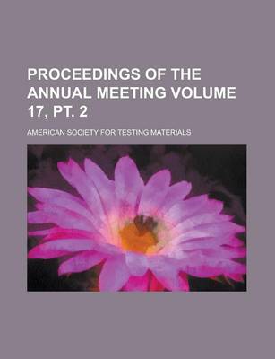 Book cover for Proceedings of the Annual Meeting Volume 17, PT. 2