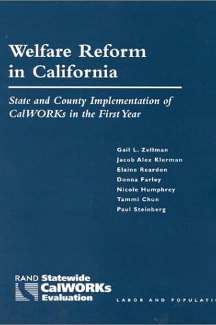 Cover of Welfare Reform in California