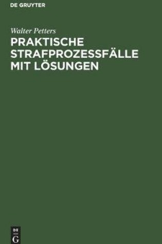 Cover of Praktische Strafproze�f�lle Mit L�sungen