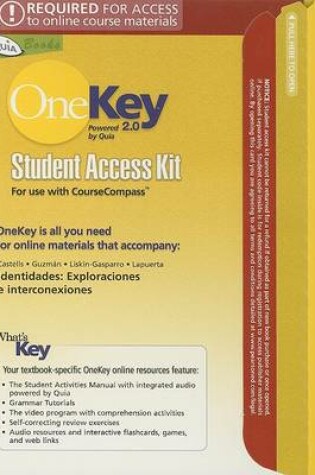 Cover of OneKey 2.0 with Quia CourseCompass, Student Access Kit, Indentidades