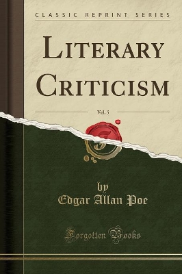 Book cover for Literary Criticism, Vol. 5 (Classic Reprint)