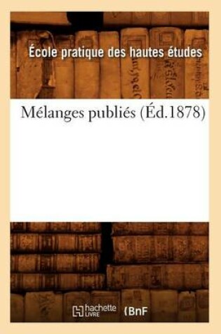 Cover of Melanges Publies (Ed.1878)