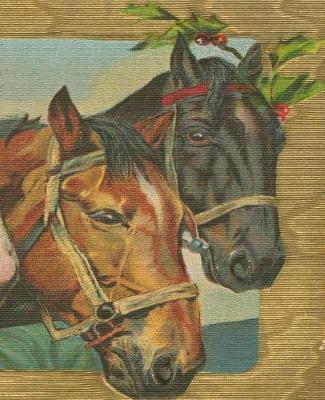 Book cover for Rustic Vintage Christmas Horses Holly Berries School Composition Book 130 Pages