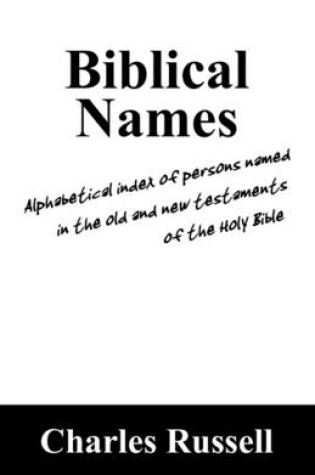 Cover of Biblical Names