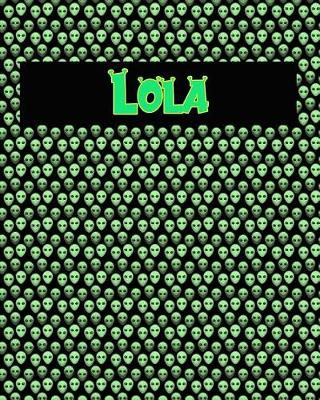 Book cover for 120 Page Handwriting Practice Book with Green Alien Cover Lola