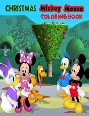 Book cover for Christmas Mickey Mouse Coloring Book.