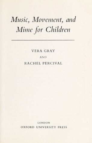 Book cover for Music, Movement and Mime for Children