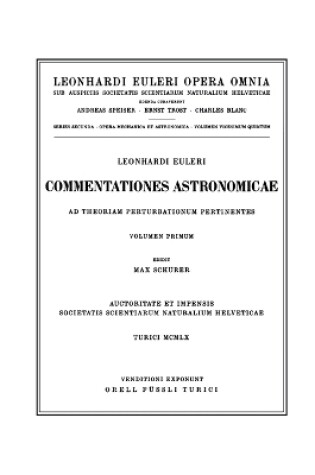 Cover of Commentationes Astronomicae Ad Theoriam Perturbationum Pertinentes