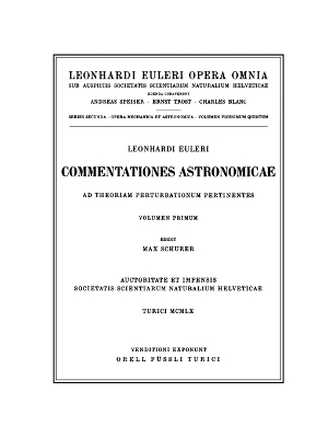 Cover of Commentationes Astronomicae Ad Theoriam Perturbationum Pertinentes