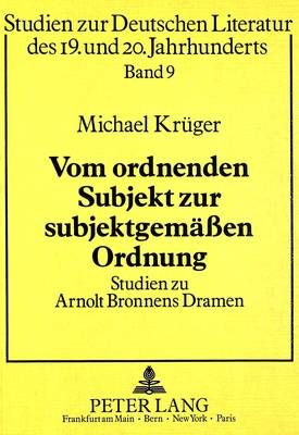 Cover of Vom Ordnenden Subjekt Zur Subjektgemaessen Ordnung