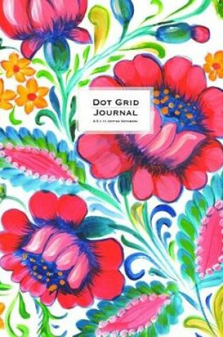 Cover of Dot Grid Journal - Dotted Notebook, 8.5 x 11 - Pink Watercolor Flowers