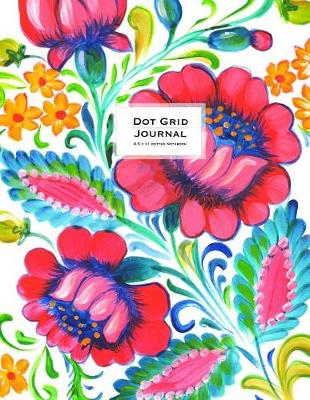 Book cover for Dot Grid Journal - Dotted Notebook, 8.5 x 11 - Pink Watercolor Flowers