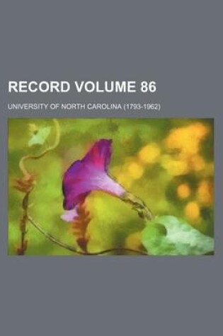 Cover of Record Volume 86