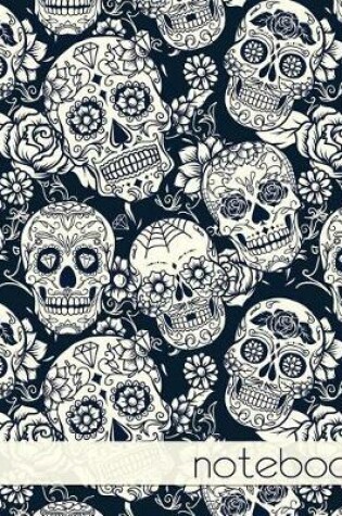 Cover of Notebook. Black and White Sugar Skull