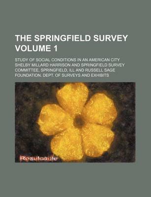 Book cover for The Springfield Survey Volume 1; Study of Social Conditions in an American City