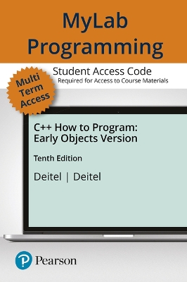 Book cover for Mylab Programming with Pearson Etext -- Access Code Card -- For C++ How to Program (Early Objects Version)