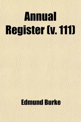 Book cover for The Annual Register Volume 111