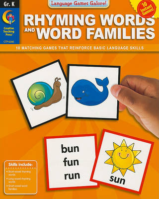 Book cover for Rhyming Words and Word Families, Grade K