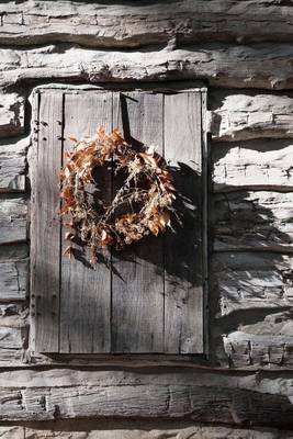 Book cover for Rustic Dried Autumn Leaf Wreath Journal