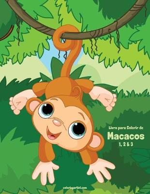 Cover of Livro para Colorir de Macacos 1, 2 & 3