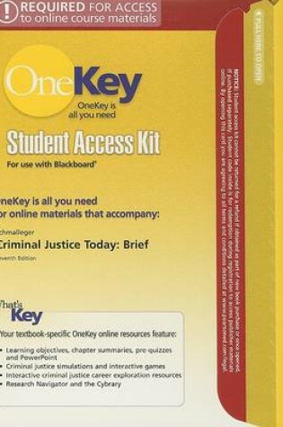 Cover of Criminal Justice Today Student Access Kit for Use with Blackboard