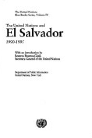 Cover of The United Nations and El Salvador 1990-1995