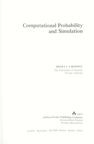 Book cover for Computational Probability and Simulation