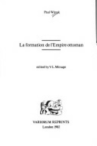 Cover of Formation de l'Empire Ottoman