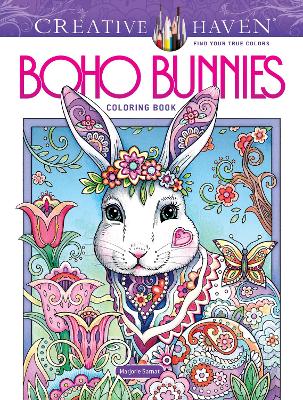 Book cover for Creative Haven Boho Bunnies Coloring Book