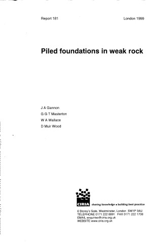 Cover of Piled Foundations in Weak Rocks