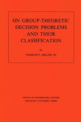 Cover of On Group-Theoretic Decision Problems and Their Classification. (AM-68), Volume 68