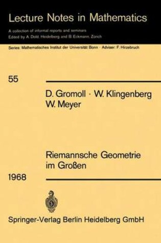 Cover of Riemannsche Geometrie Im Gro En