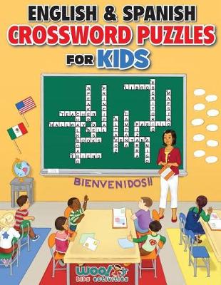 Book cover for English and Spanish Crossword Puzzles for Kids