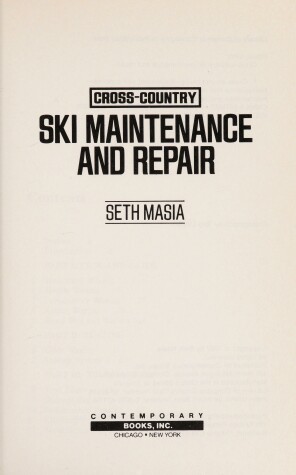 Book cover for Cross-country Ski Maintenance and Repair