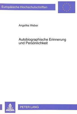 Book cover for Autobiographische Erinnerung Und Persoenlichkeit