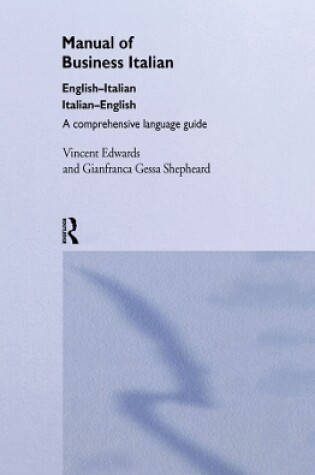 Cover of Manual of Business Italian