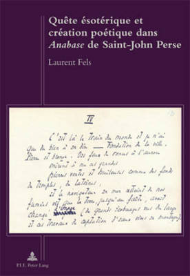 Book cover for Quete Esoterique Et Creation Poetique Dans "Anabase" de Saint-John Perse