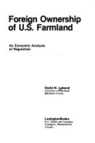 Cover of Foreign Ownership of United States Farmland